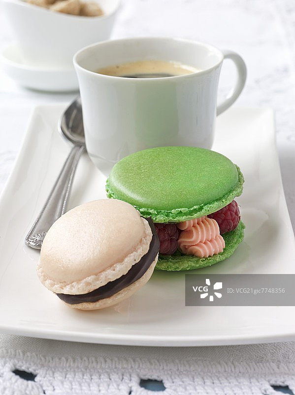 咖啡马卡龙图片素材