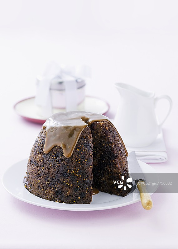 奶油糖果酱无花果布丁图片素材