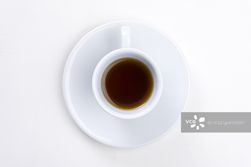 满杯咖啡的俯视图图片素材