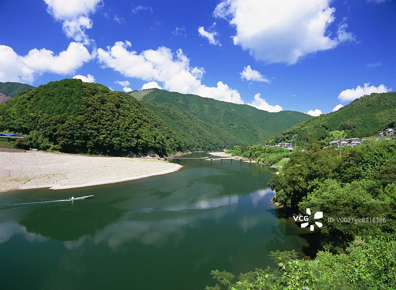 四万十川，高知，日本图片素材