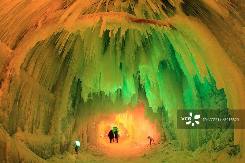 日本北海道层云峡冰瀑节图片素材