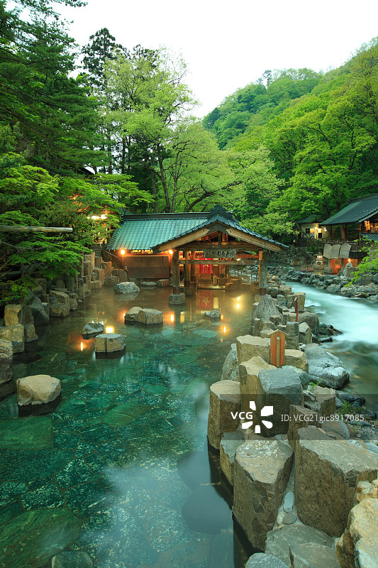 日本群马县宝川温泉图片素材