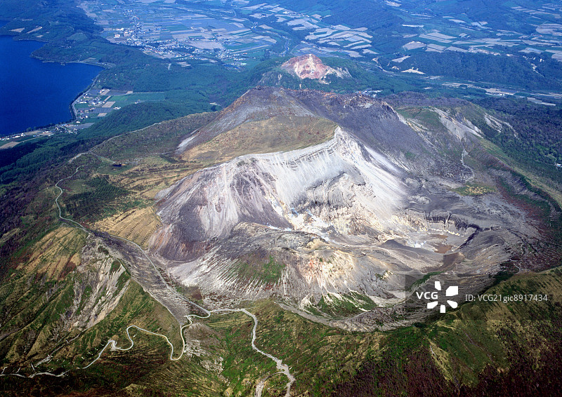 日本北海道有珠山和昭和新山图片素材