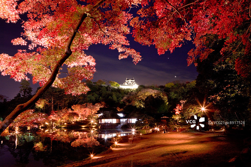 日本滋贺县彦根城与玄宫园图片素材