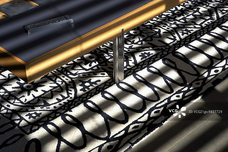 黑白民族风羊毛地毯图片素材