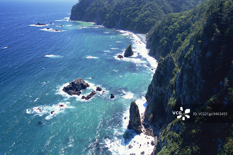 日本岩手县鹈巢断崖图片素材