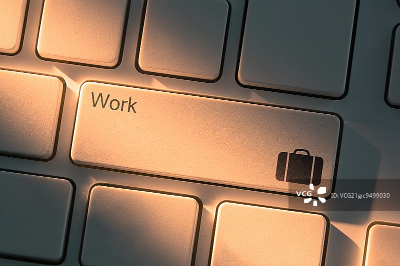 工作按钮特写白色键盘图片素材
