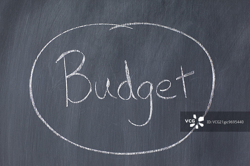 黑板预算词汇特写图片素材