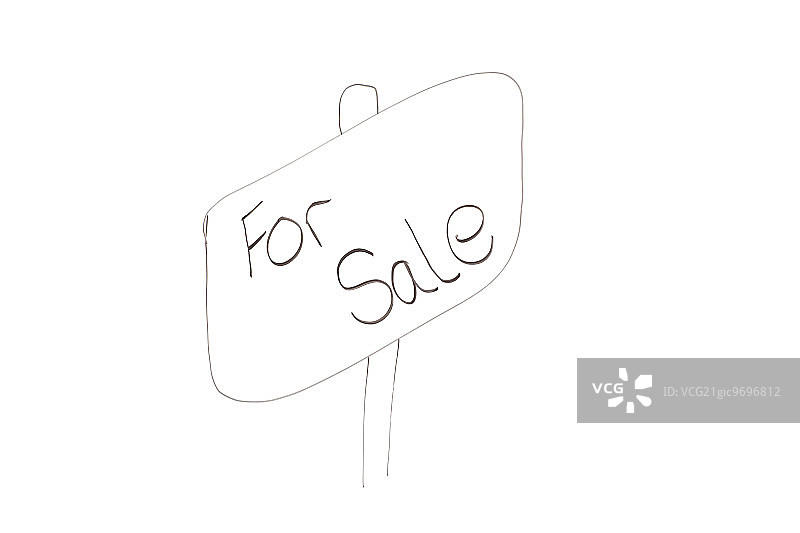 白色背景上的“出售”字样图片素材