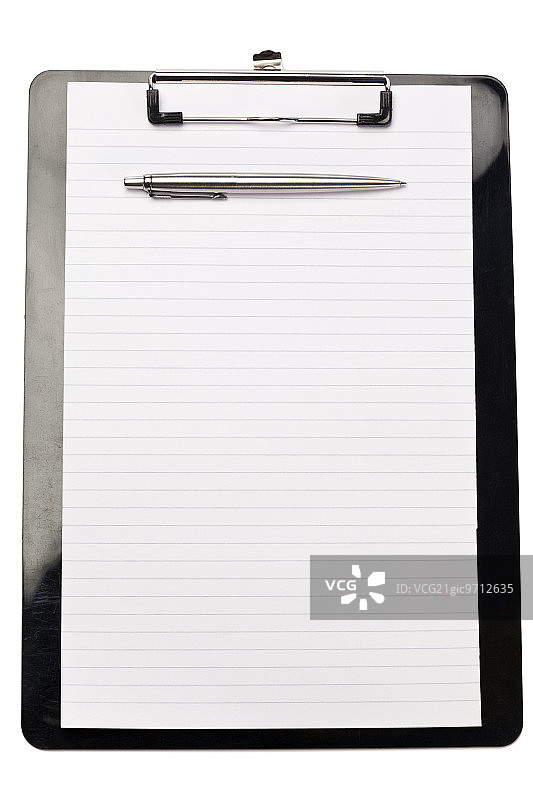 白色背景上的笔记本和笔图片素材