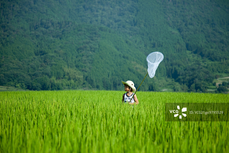 乡村的日本儿童图片素材
