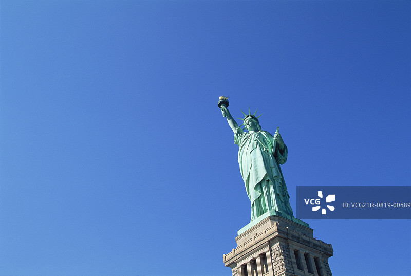 美国纽约市的自由女神像图片素材