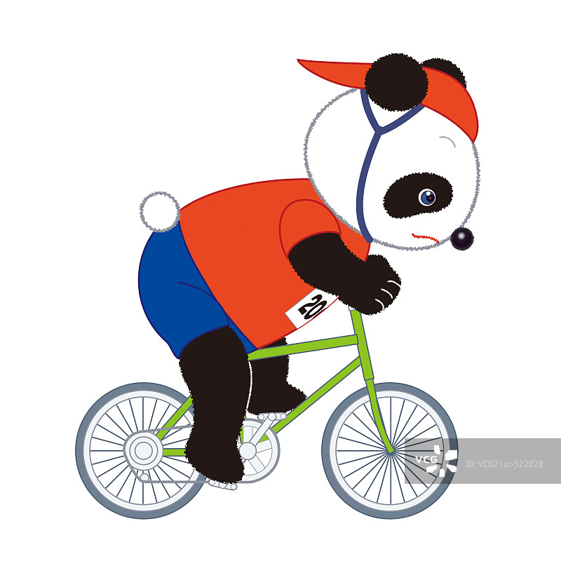 熊猫骑自行车图片素材