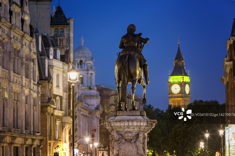 查理一世在查令十字的骑马雕像图片素材