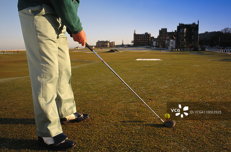 苏格兰圣安德鲁斯高尔夫球手细节图片素材