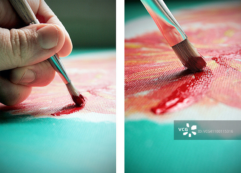 手绘丙烯画布图片素材