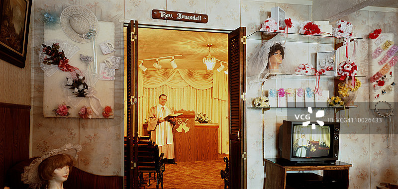 内华达州南太浩湖的婚礼教堂内部图片素材