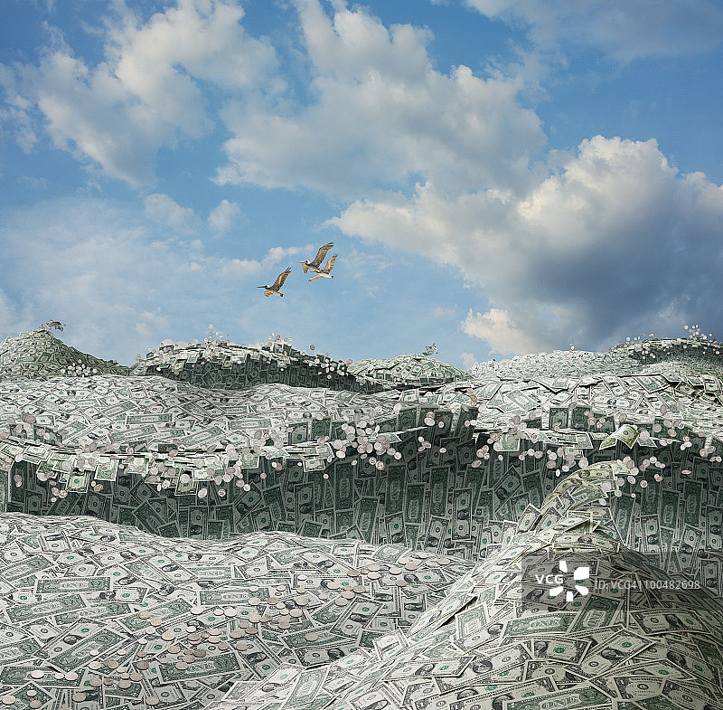 金钱之海图片素材