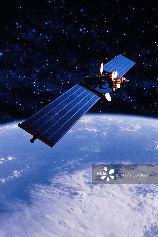 通信卫星与地球图片素材