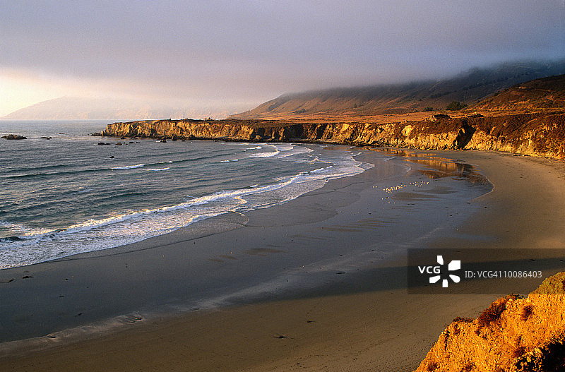 加利福尼亚大瑟尔的沙钱海滩图片素材