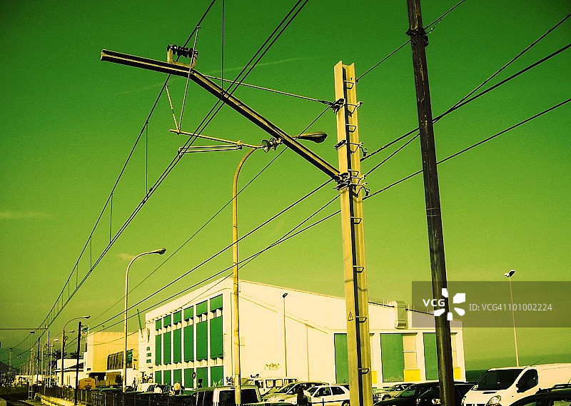 绿色火车站景象图片素材
