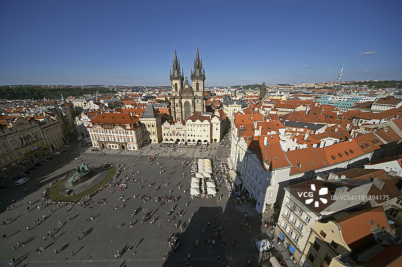 布拉格老城广场高空景观图片素材
