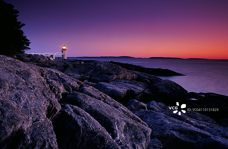 缅因州克莱德港的马歇尔角灯塔图片素材