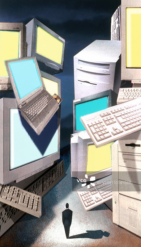 电脑元件墙图片素材