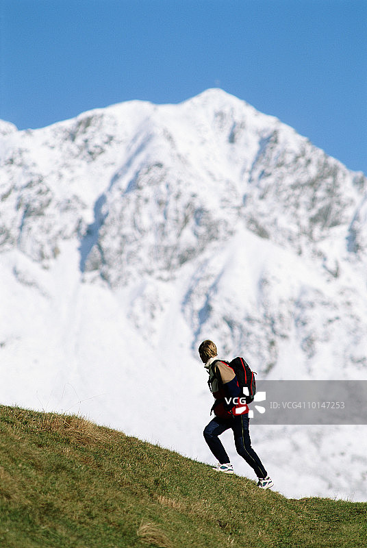 徒步旅行，白云岩，意大利北部图片素材
