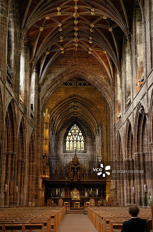 英格兰切斯特大教堂内部图片素材