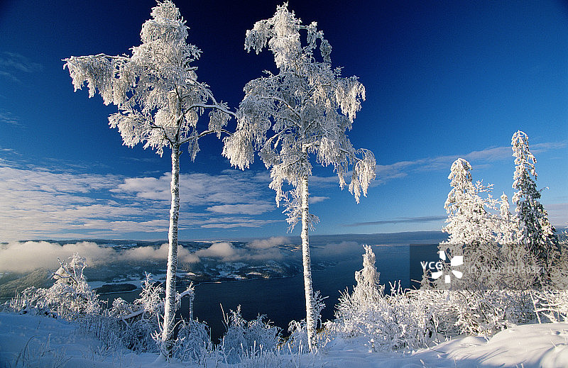挪威蒂里峡湾冬季风光图片素材