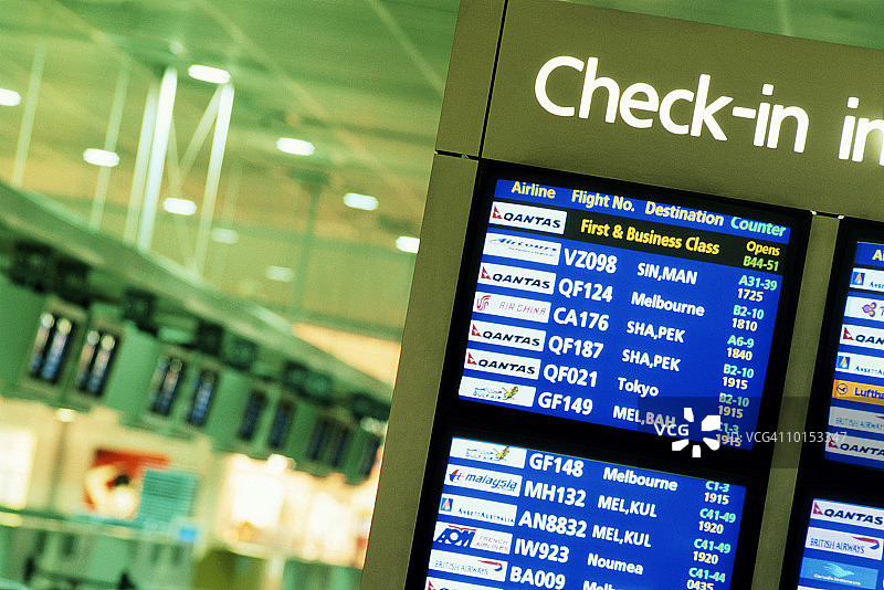 机场办理登机手续标志图片素材