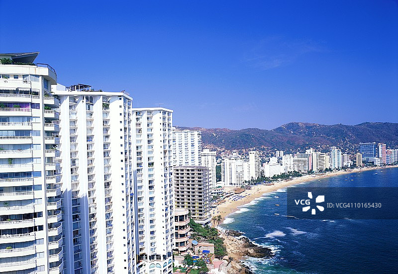 墨西哥阿卡普尔科酒店和海滩图片素材