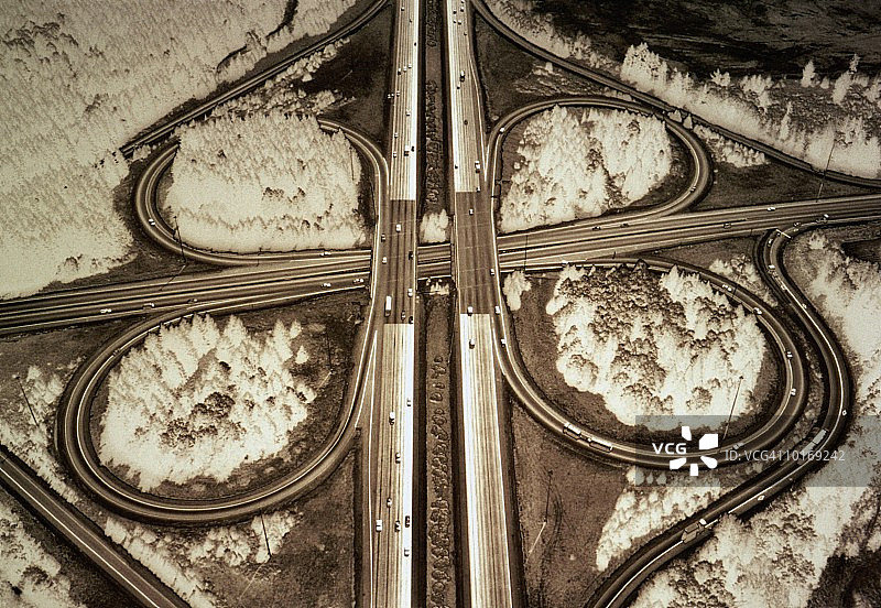 美国华盛顿的苜蓿叶型高速公路图片素材