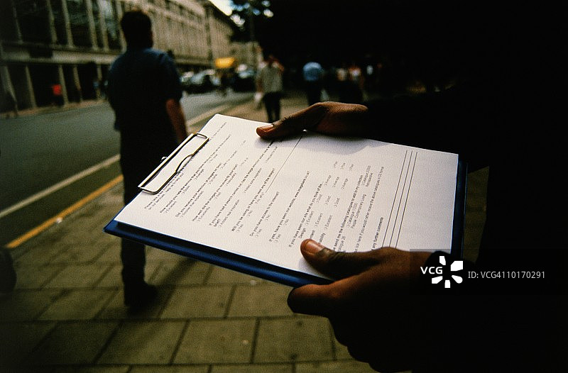 街头市场调查员图片素材