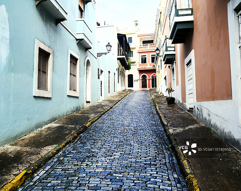 波多黎各圣胡安的彩色建筑图片素材