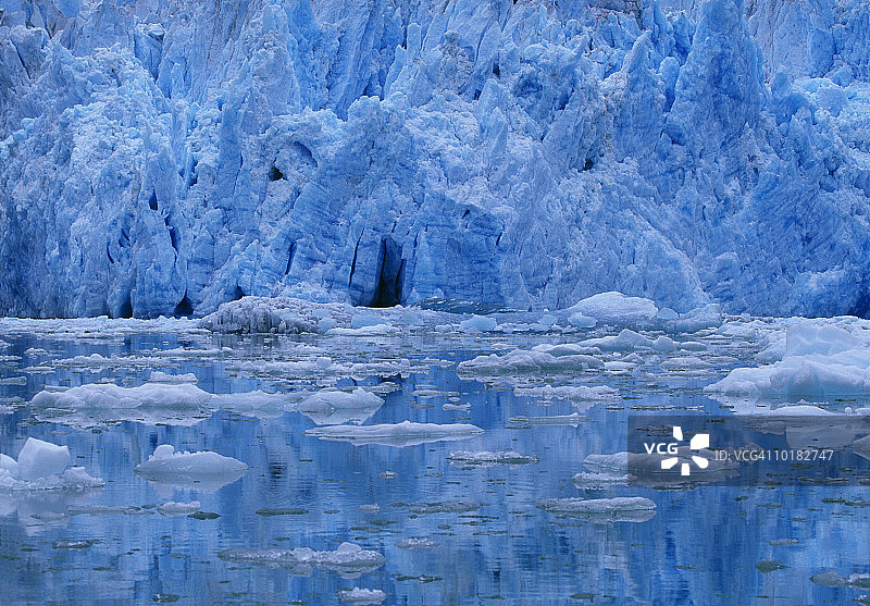阿拉斯加州南索耶冰川冰壁图片素材
