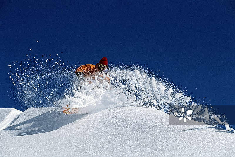 爱达荷州大提格滑雪场的滑雪者图片素材
