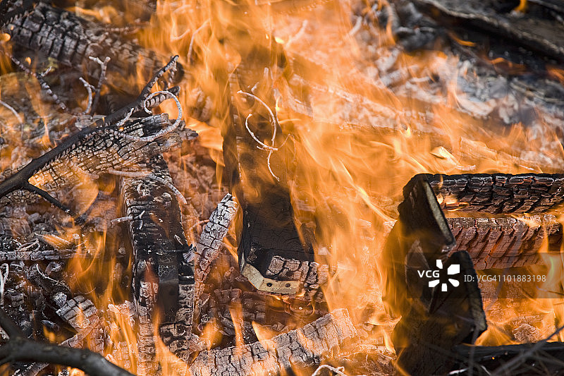 希斯科特森林火灾的细节，澳大利亚维多利亚州图片素材