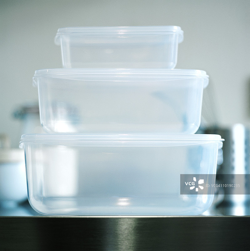 三个食品储藏盒特写图片素材