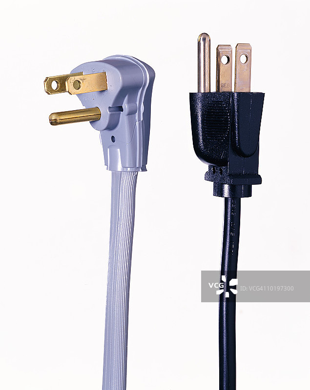 带接地的电源插头特写图片素材