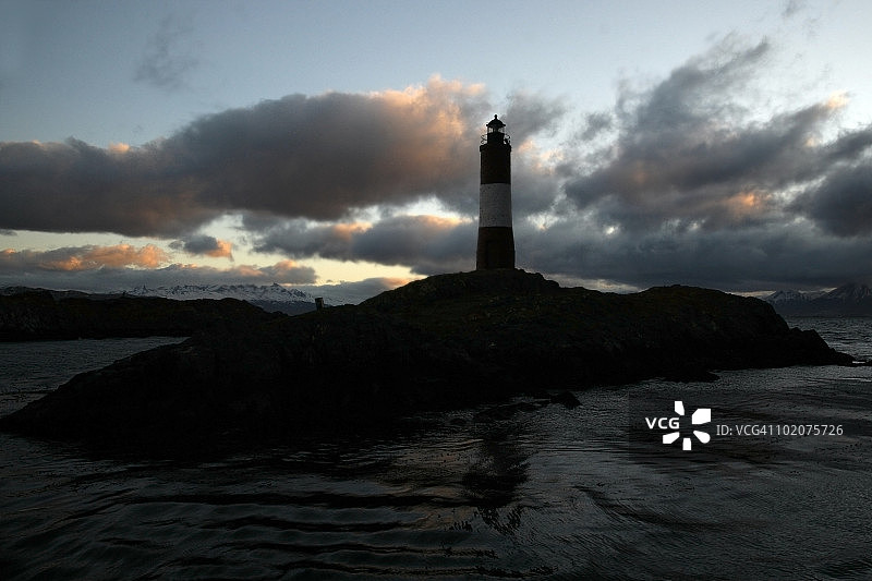 阿根廷火地岛乌斯怀亚比格尔海峡灯塔图片素材