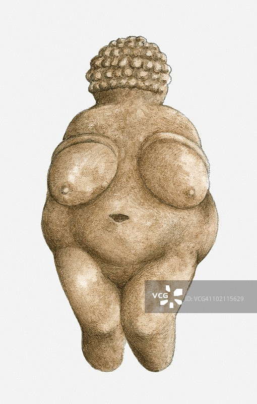 维伦多尔夫的石灰石维纳斯插画图片素材