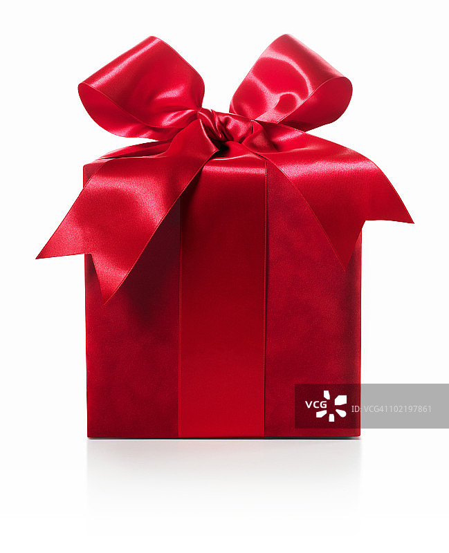 红色礼品盒与蝴蝶结图片素材