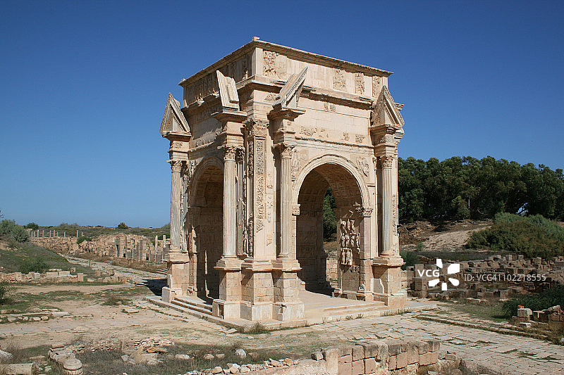莱普蒂斯马格纳的塞维鲁拱门图片素材