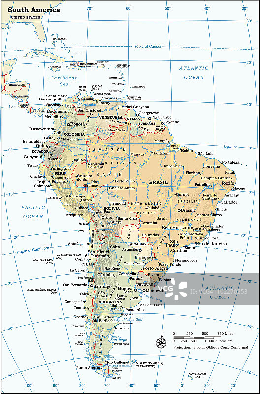 南美洲大陆地图图片素材