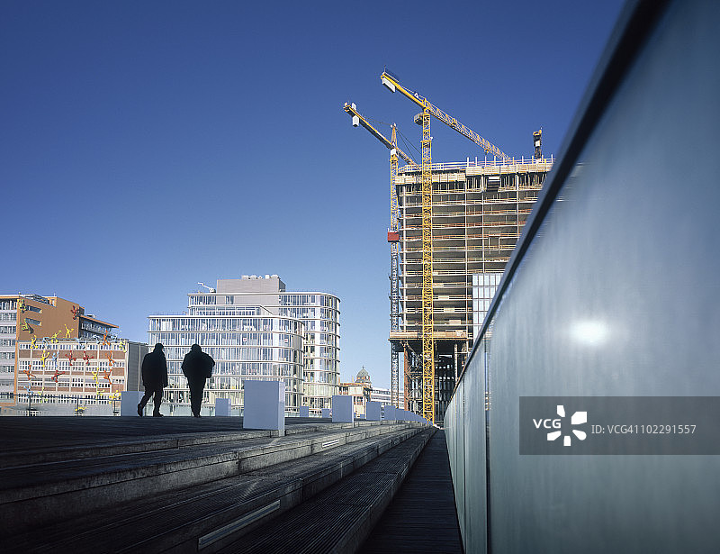 杜塞尔多夫焕发活力的媒体港黎明图片素材