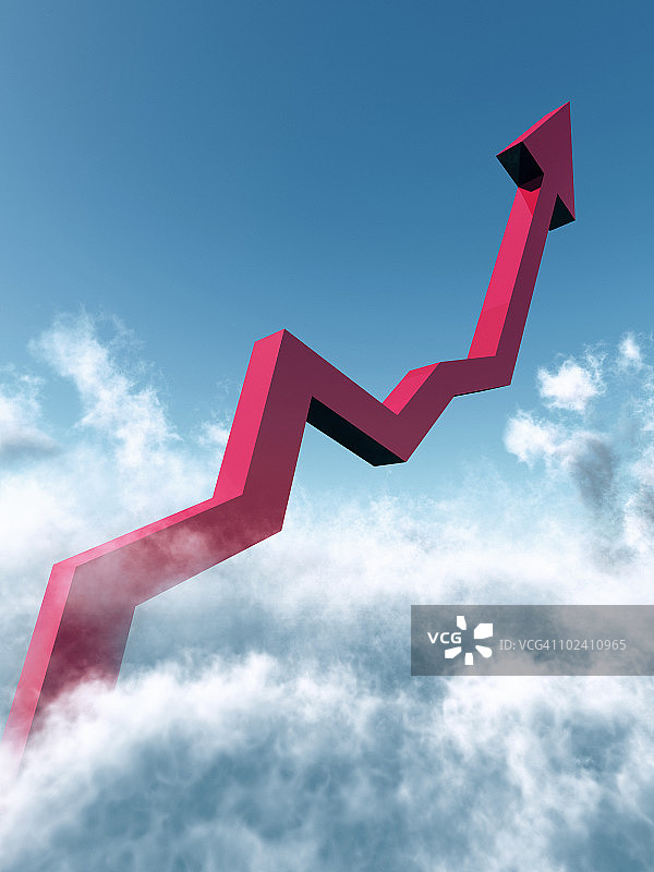 通往蓝天的上升图表图片素材