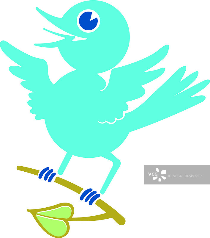 栖息在树枝上的蓝鸟图片素材