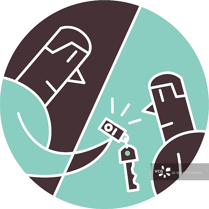 将车钥匙交给另一人图片素材